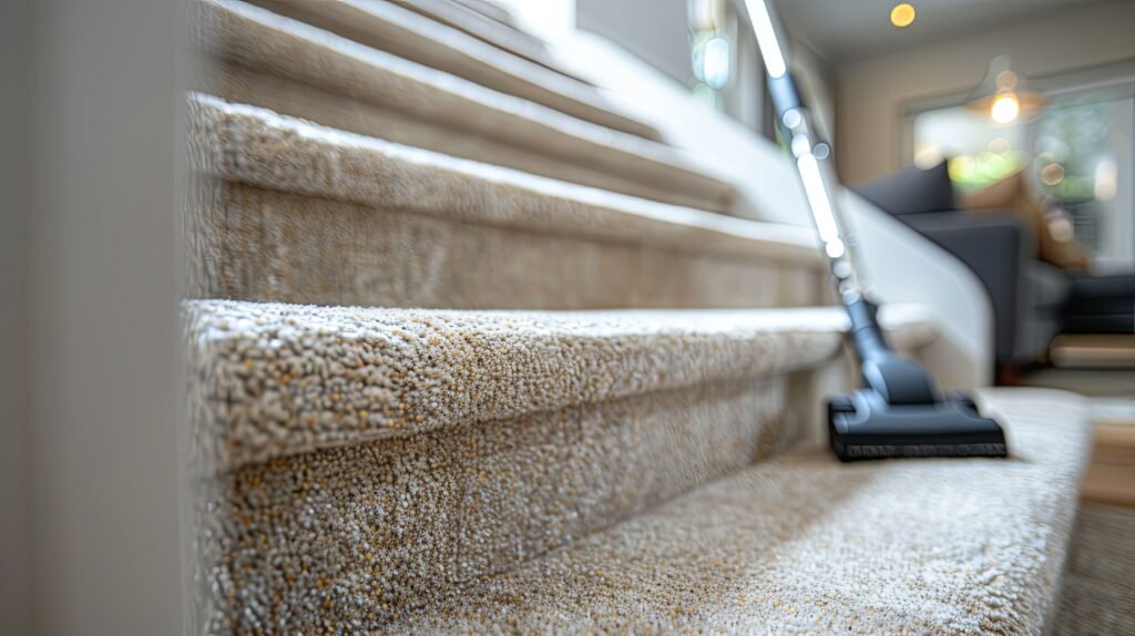 Cleaning carpet stairs